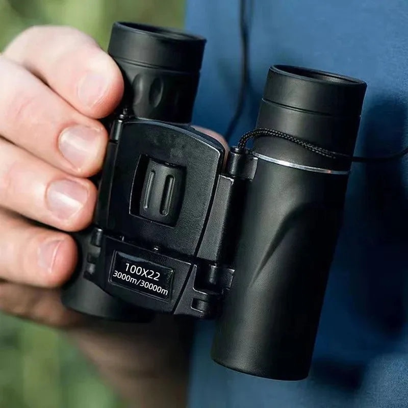 100x22 Mini Portable Hd Binoculars 30000m Long Range Folding Bak4 Fmc