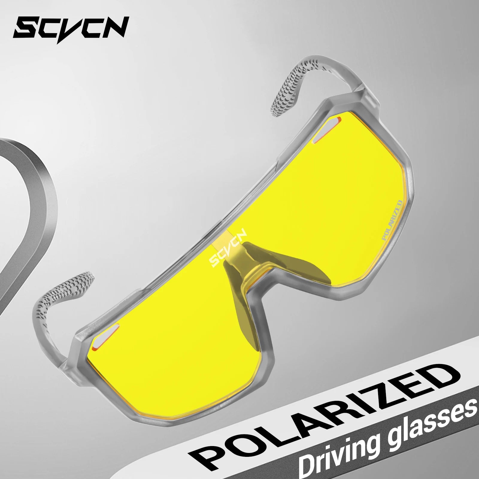 SCVCN New Yellow Polarized Cycling Sunglasses Men Bike MTB Driving
