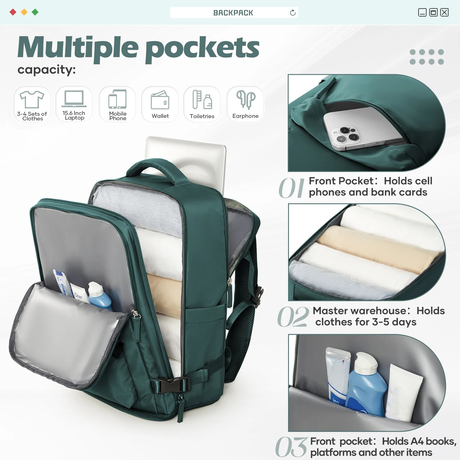 Backpack 40x30x20 Airplane, Ryanair Cabin Hand Luggage Backpack,