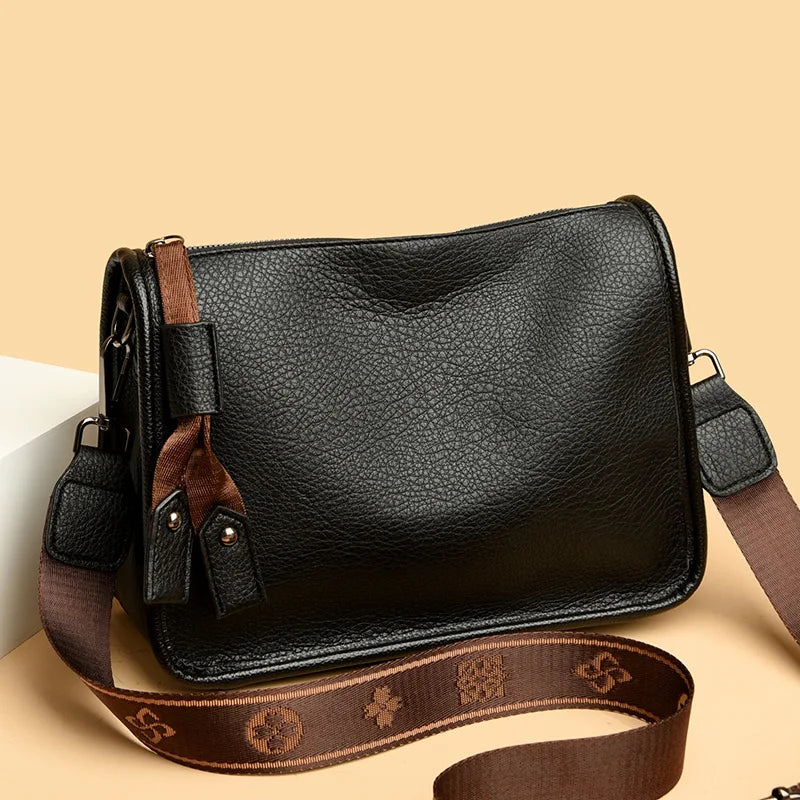 High Quality Genuine Leather Women Tote Bag Luxury Soft Cowhide Ladies