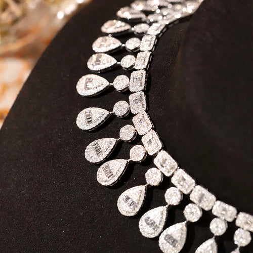 Aazuo 18K White Gold Yellow Gold Real Diamonds 9.2ct Luxury Waterdrop