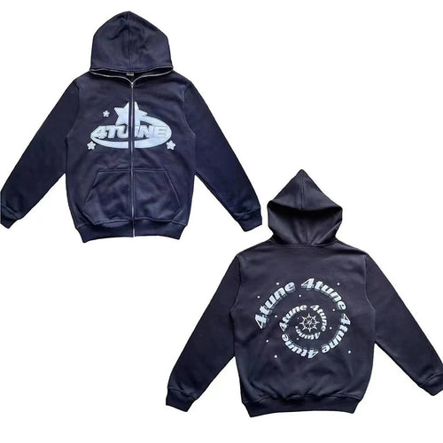 New Clothes Star Letter Print Retro Oversized Hoodie Women Y2K Street