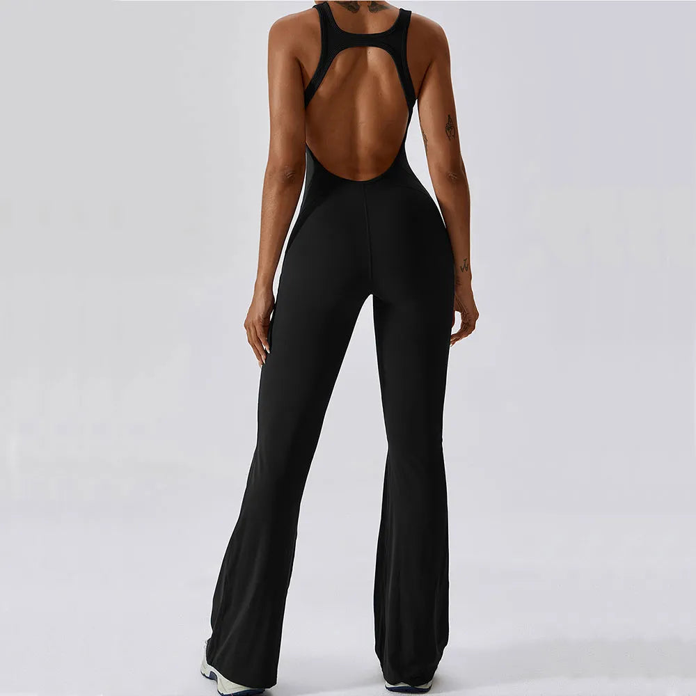 Solid Yoga Jumpsuit One Piece Outfit Fitness Bodysuit Workout Clothes