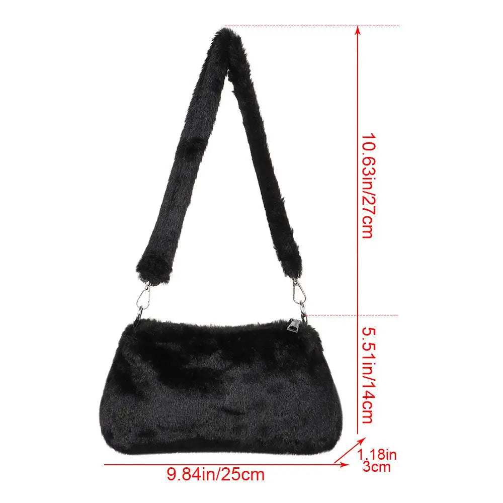New Women's Casual Shoulder Bag Animal Print Leopard Plush Lady