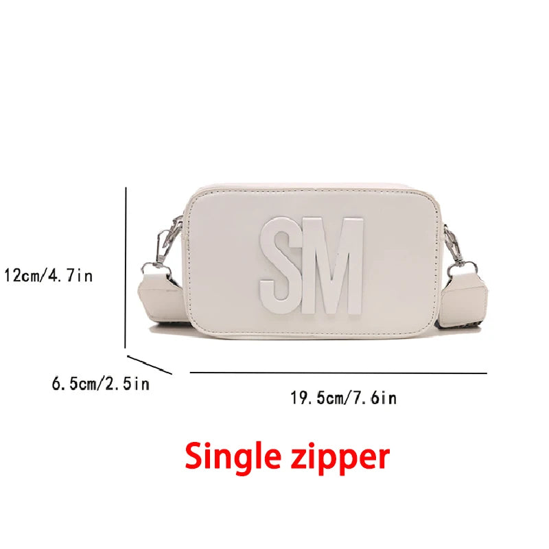 Fashion Letters Shoulder Bags for Women Leopard Print Small Square Bag