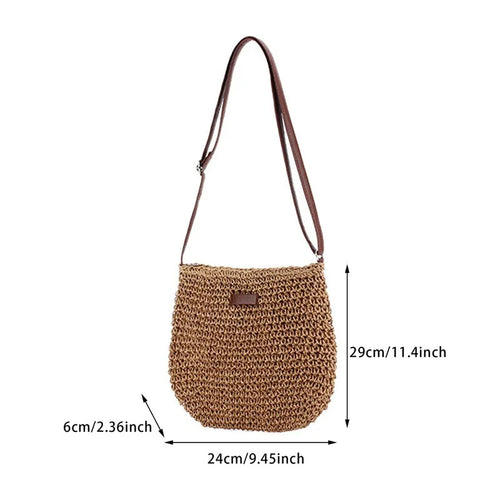 Woven Summer Fashion Straw Bag Beach Holiday Crossbody Bag Shopping