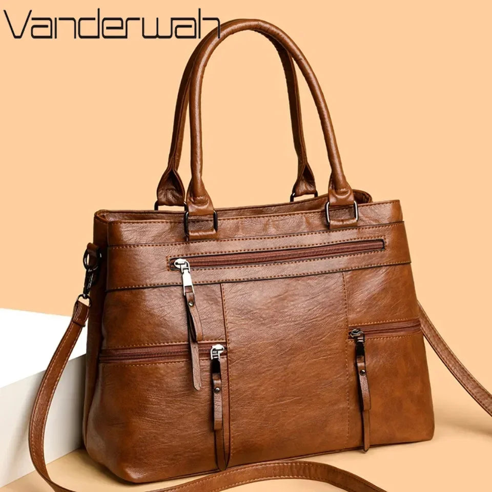 Elegant Handbag For Women High Quality Leather Top-Handle Bags Purse