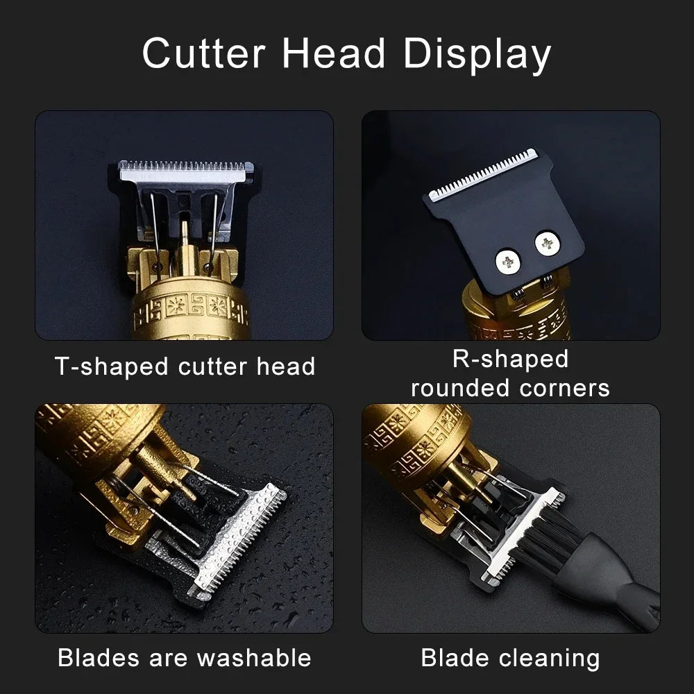 Professional T9 Vintage Electric Rechargeable Hair Clipper Machine