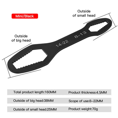 8-22mm Universal Torx Wrench Self-tightening Adjustable Glasses Wrench