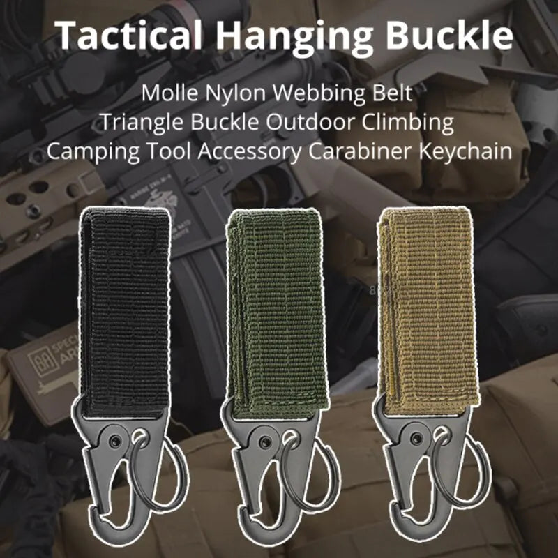 2pcs Tactical Hanging Buckle Molle Nylon Webbing Carabiner Belt
