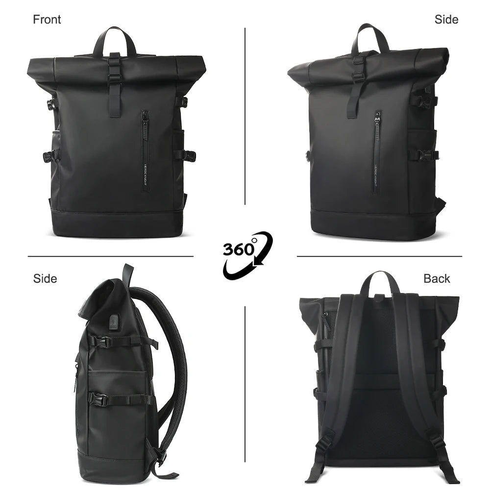 HK Expandable Travel Backpack Men Large Capacity Waterproof 15.6”