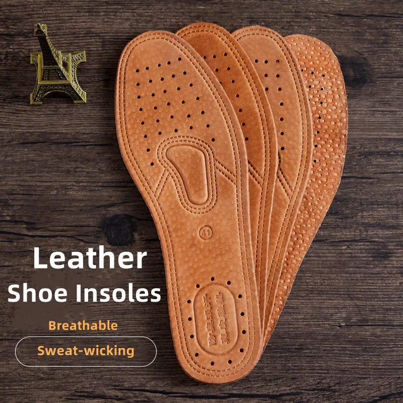 Real Cowhide Insole Leather Shoes Boots Shoe Inserts Soft Breathable