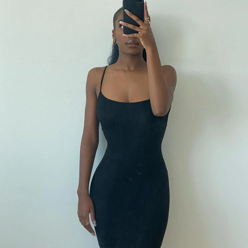 Elegant Bodycon Maxi Dress Women Summer 2024 Sleeveless Backless Sexy