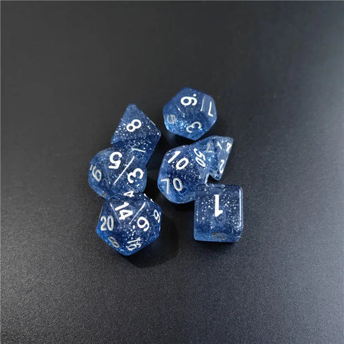 7 PCs 1 Set Of Transparent Flash Point Dice New Acrylic Set D4 D6 D8