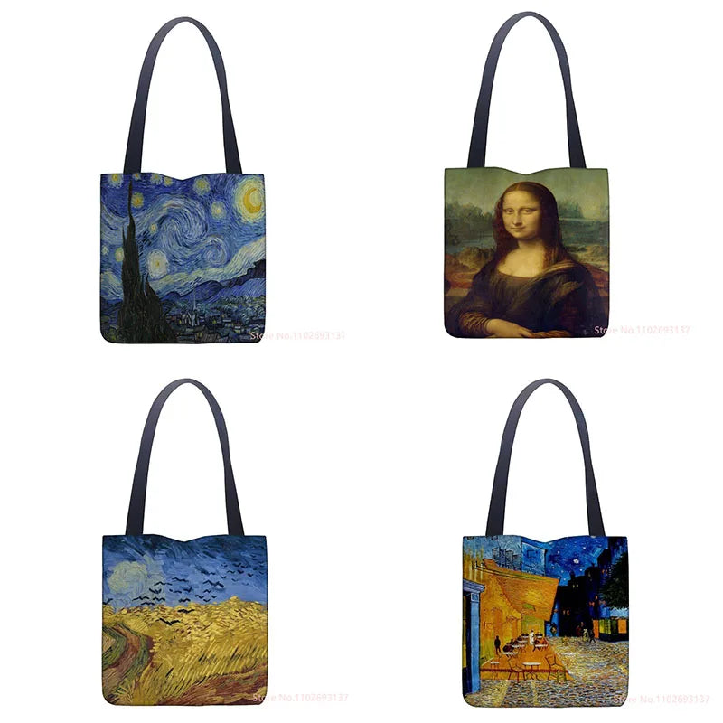 New Van Gogh Oil Painting Tote Bag Retro Art Fashion Travel Bag Women