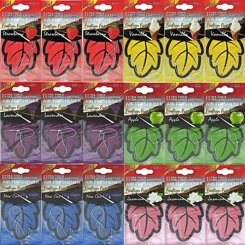 3-60pcs Car Air Freshener Natural Scented Tea Paper Auto Hanging