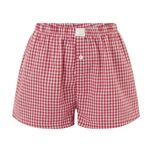 Women’s Y2K Retro Cleanfit Plaid Print Elastic Low Waist Button Front