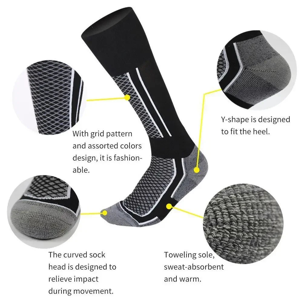 1 Pair Winter Warm Thickening Ski Stockings Hiking Socks For Women Men
