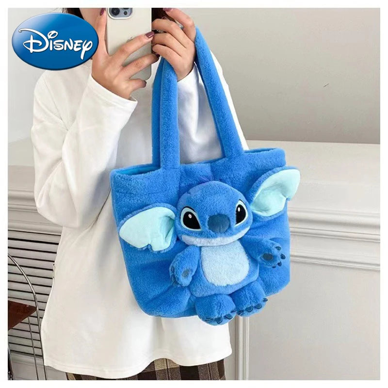 Disney 2025 New Cartoon Plush Doll Shoulder Bag Sweet and Cute Stitch
