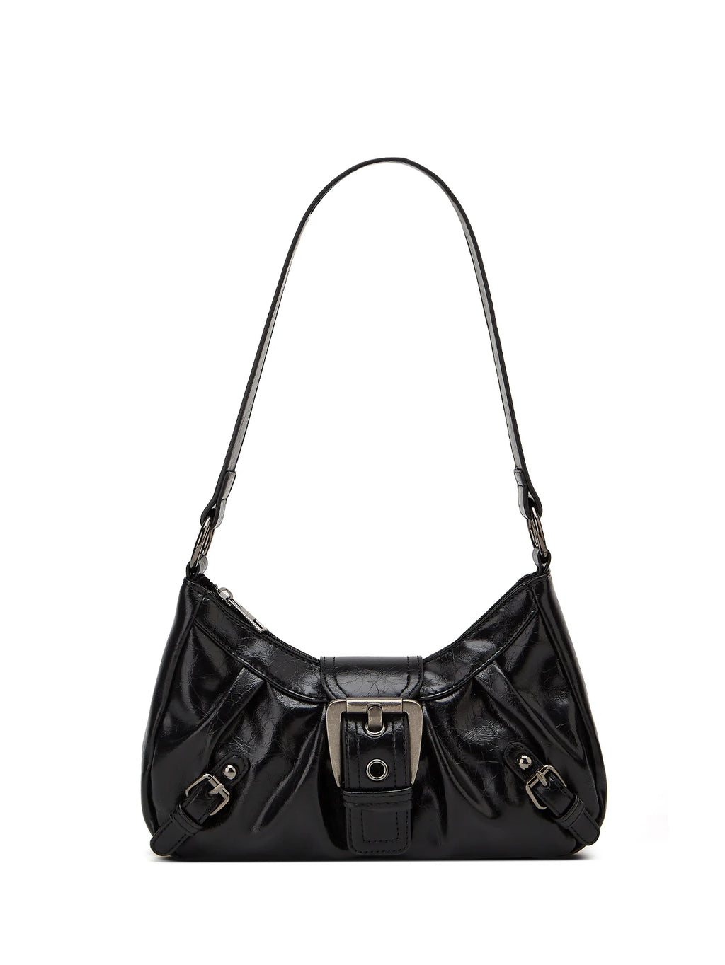 Y2K Retro Style Shoulder Bag, Maillard Pleated Rivet Armpit Bag,