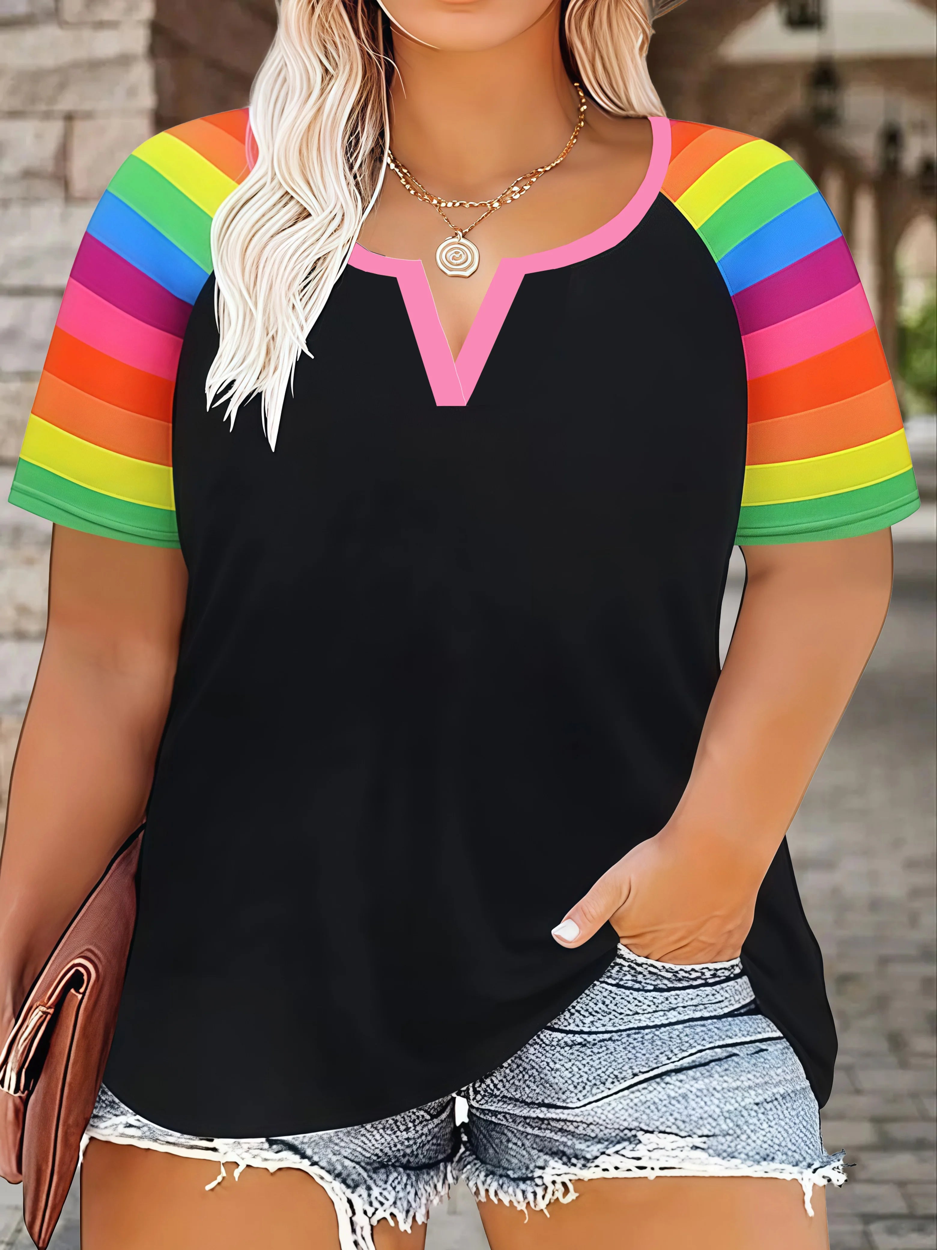 Plus Size Women's Casual Loose Fit Leopard Floral Print Short Sleeve