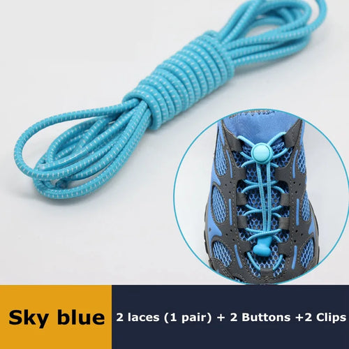 1Pair Shoelaces for Sneaker Elastic No Tie Shoe Laces Stretching Lock