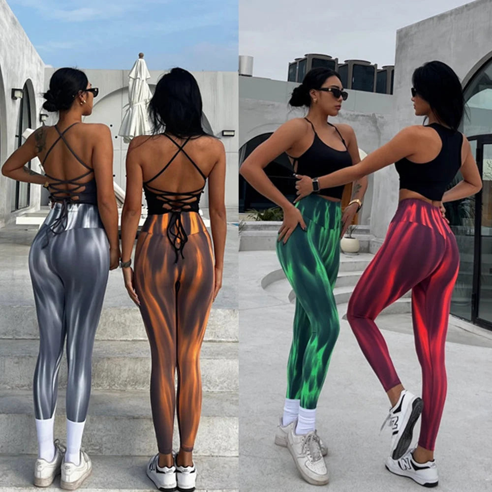 Seamless Push Up Scrunch Sport Leggings For Women Tummy Control Butt