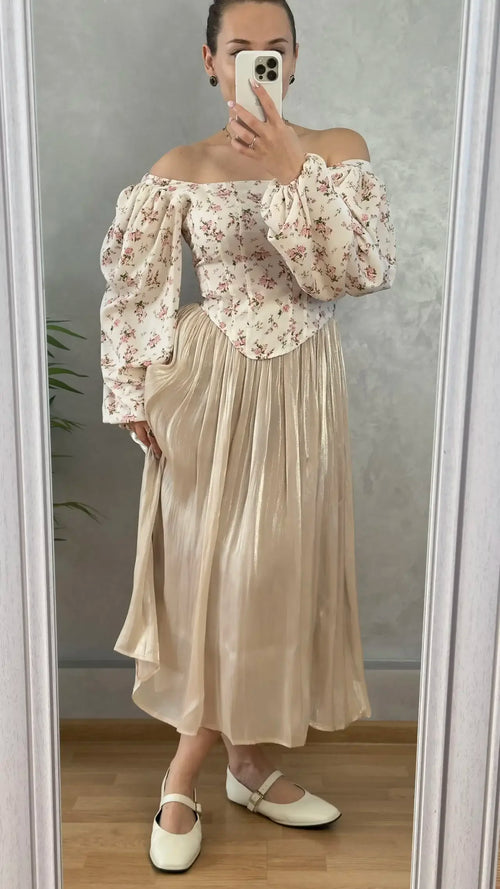 Hirsionsan Satin High Waist Skirts Women 2024 New Soft Smooth Silk