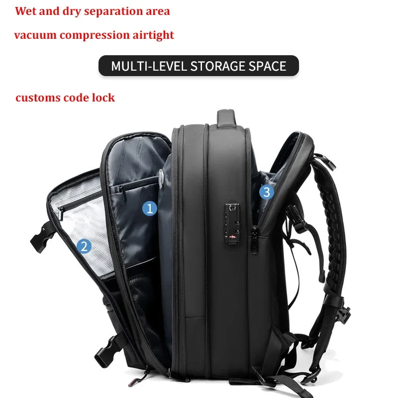 Travel Men 17.3 inch Laptop Backpack vacuum compression Backpack
