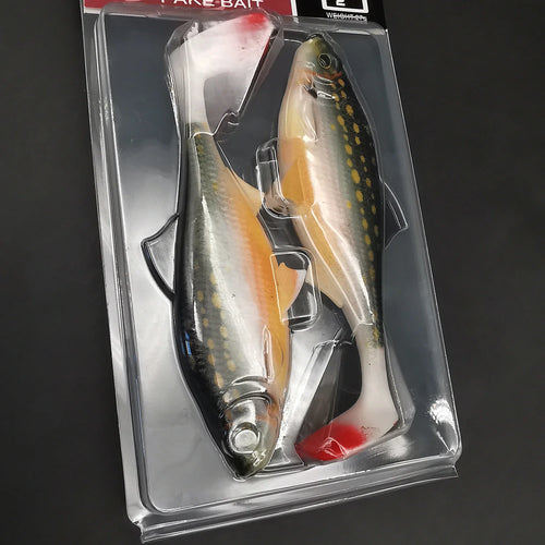 ANFS 2pcs Soft Fishing Kit 3D 14cm/5.5Inch Artificial Bait Shad Pike