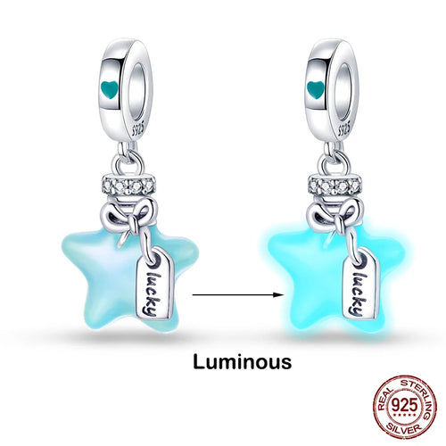 925 Sterling Silver Chameleon Luminous Firefly Butterfly Charms Beads