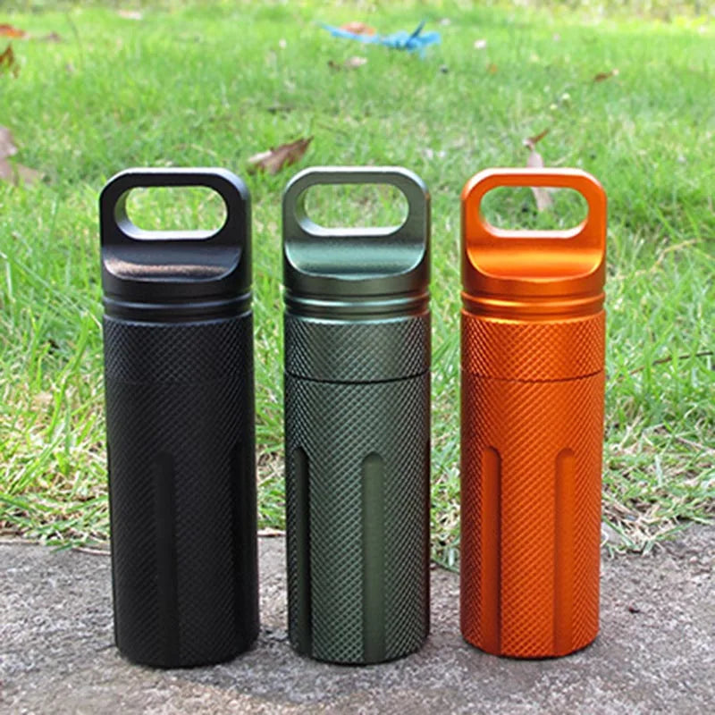 Aluminium Alloy Survival EDC Waterproof Capsule Seal Bottle Case