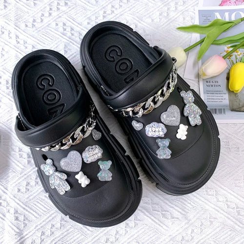 Fashion Charms Sandals 2024 New Clog Shoes Outdoor Women Slippers