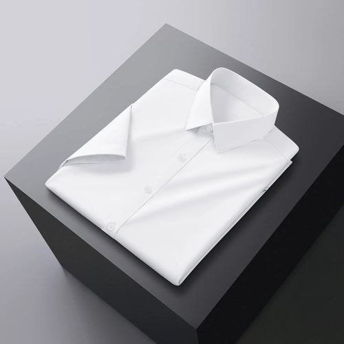 New Men's Business Casual Solid Color Short Sleeved Shirt for Summer