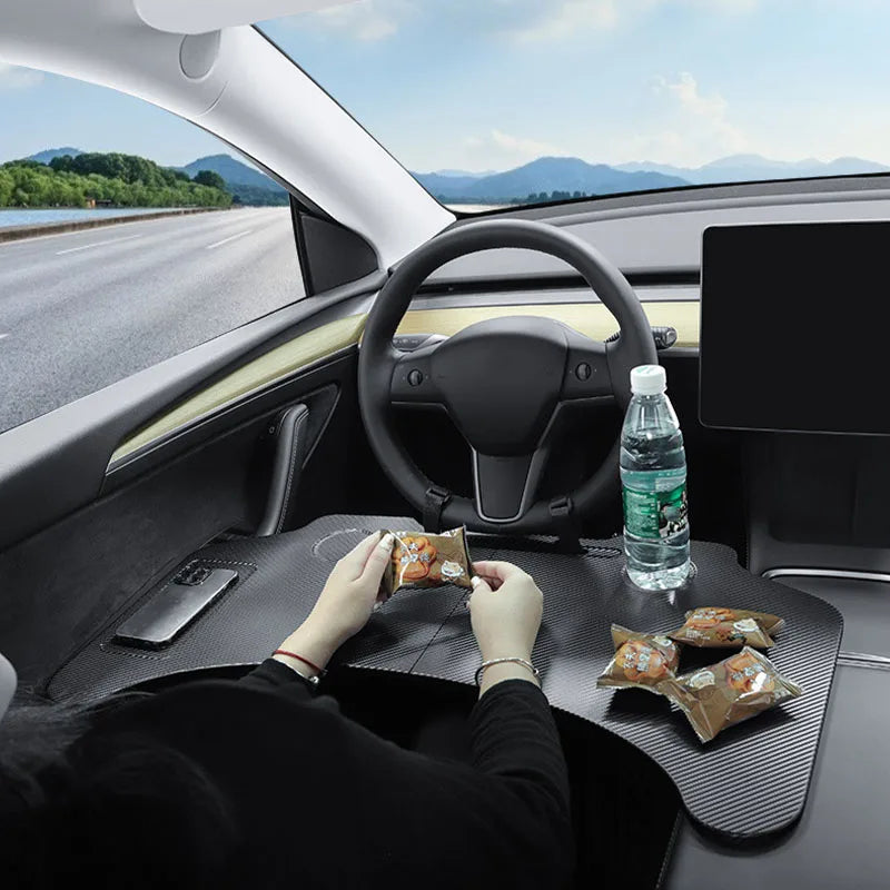 For Tray Table For Tesla Model 3/Y2017-2025Folding Car Steering Wheel