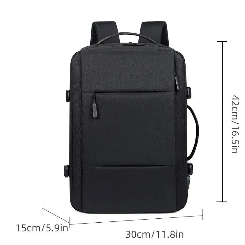 Classic Travel Backpack Men Business Backpack School Expandable USB