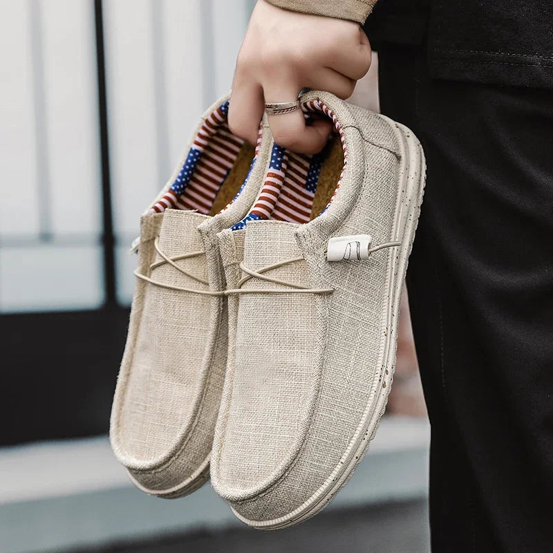 Men Casual Shoes Slip on Canvas Loafers Comfortable Walking Flats for