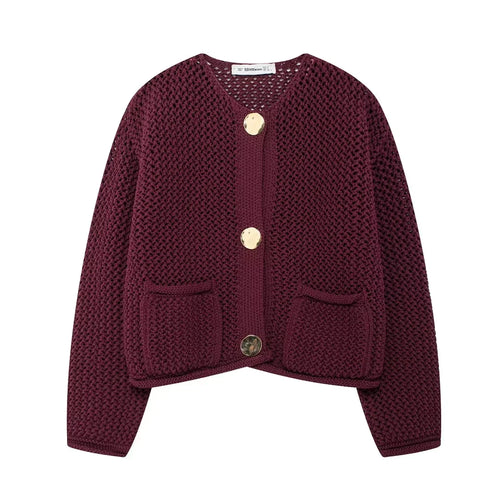 Autumn Winter Knitted Cardigans For Women Casual Button Long Sleeve
