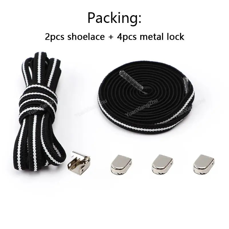 No tie Shoe laces Elastic laces Sneakers Flat Shoelaces without ties