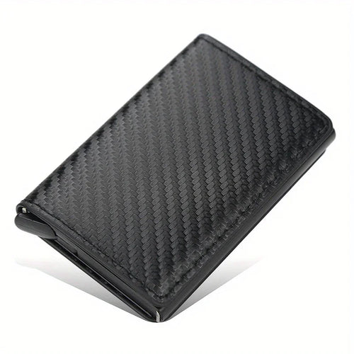 Carbon Fiber Credit Card Holder Wallet Men Rfid Smart Metal Thin Slim