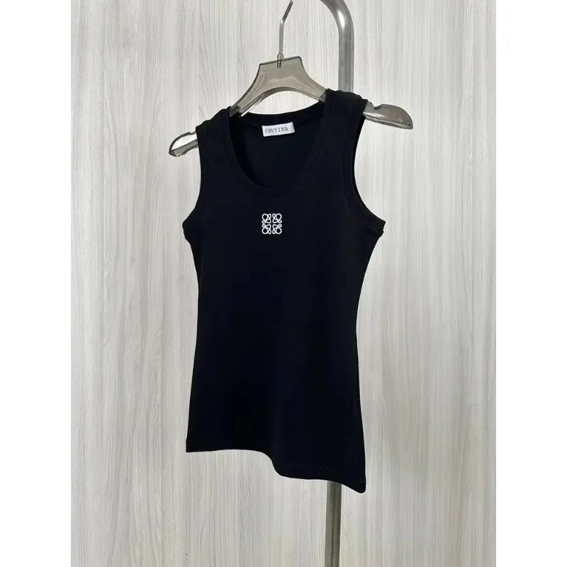 2025 Women's Cotton Vest - Slim Fit Sleeveless Summer Beachwear Chic