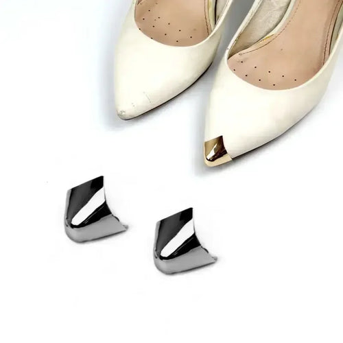 Women High Heel Metal Toe Cap Wear and Tear Concealer Anti-kicking