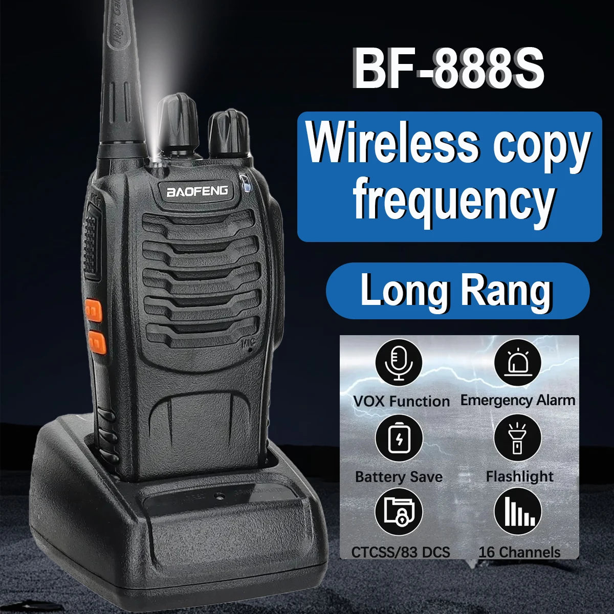 5W Baofeng BF-888S Walkie Talkie USB Plug Dual Band Portable Two Way