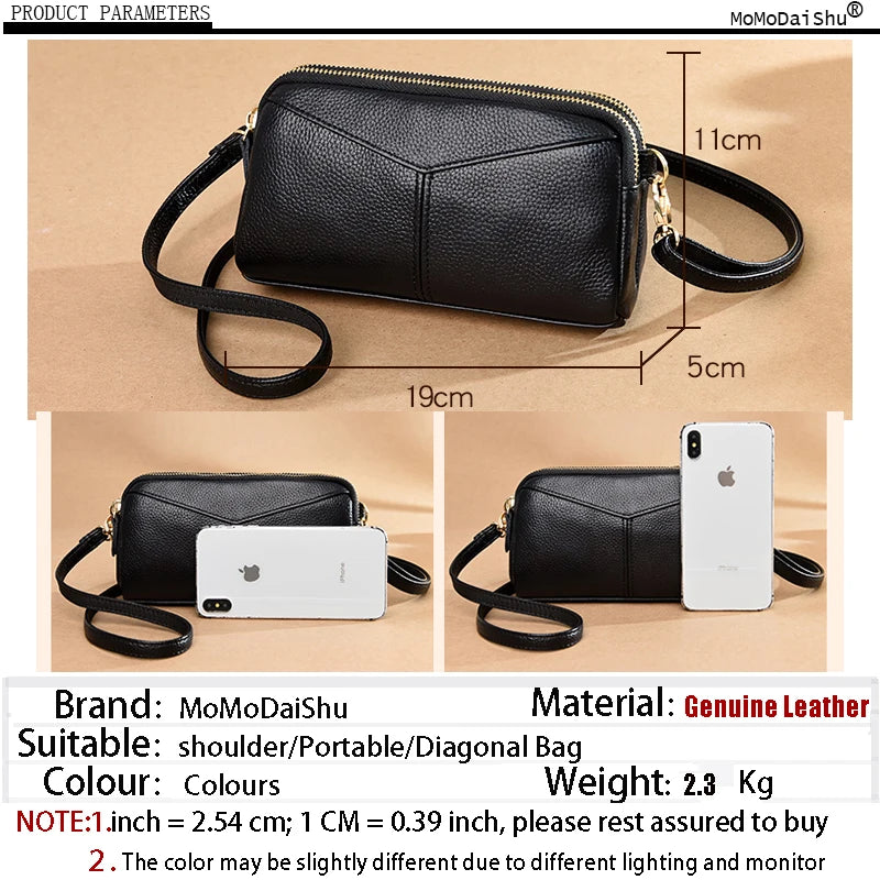 Small Crossbody Bag Sac a Main 100% Genuine Leather Women Tote