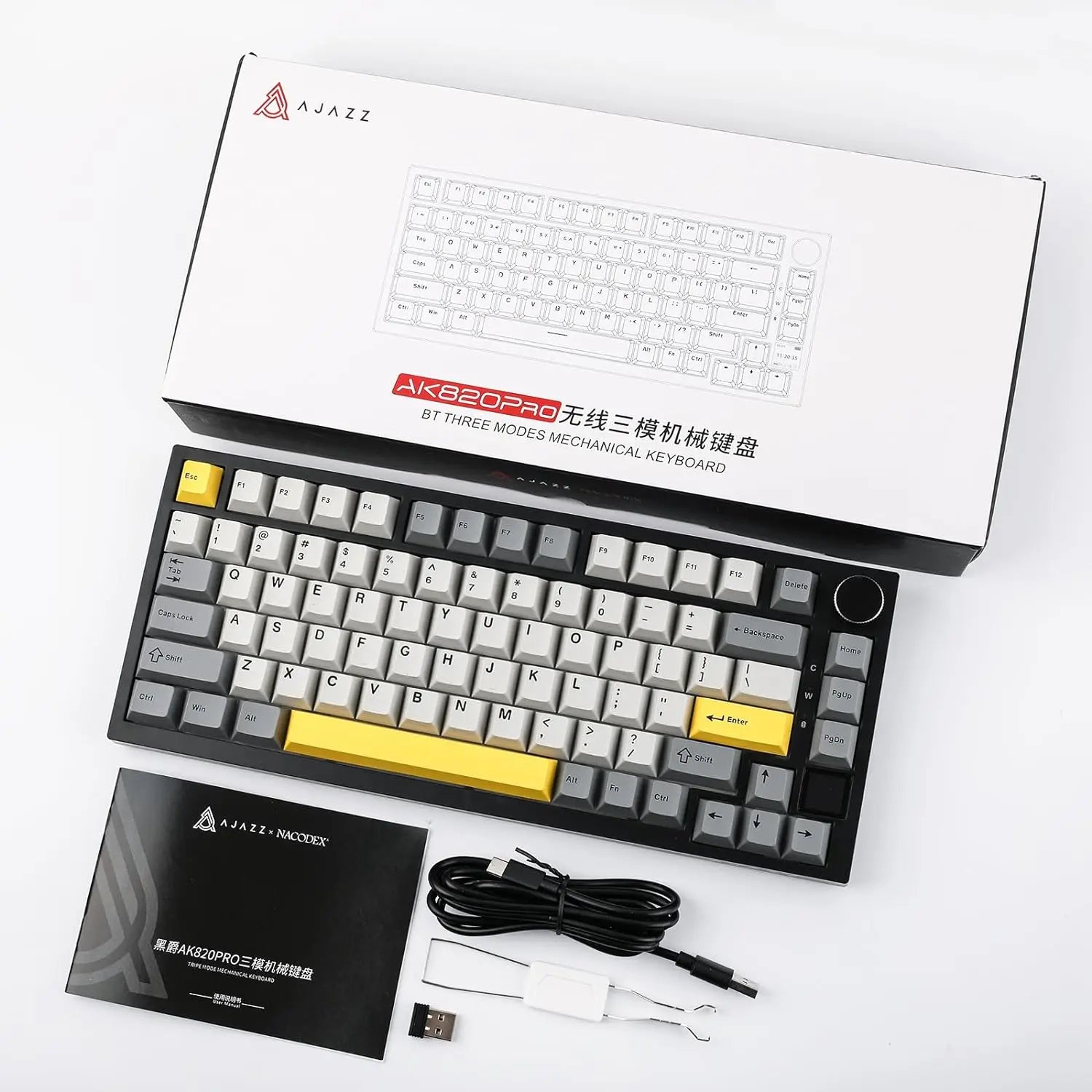Ajazz AK820/AK820Pro Gaming Mechanical Keyboard Bluetooth