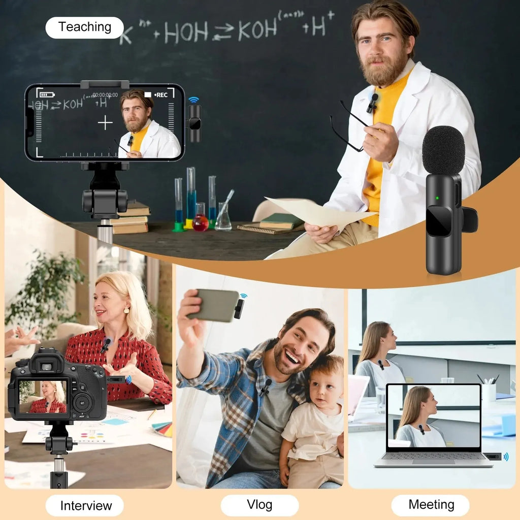  Professional Wireless Microphone for iPhone iPad Laptop Android Live