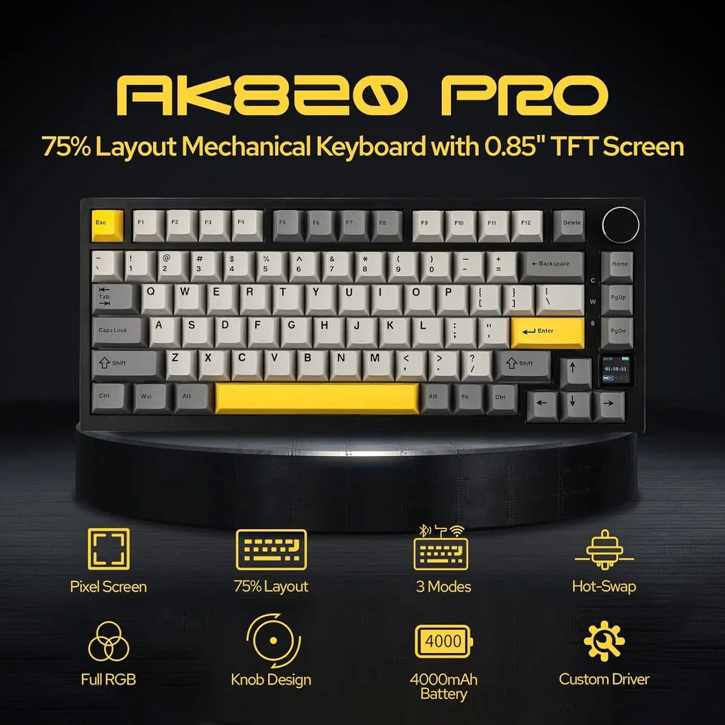 Ajazz AK820/AK820Pro gaming mechanical keyboard Bluetooth