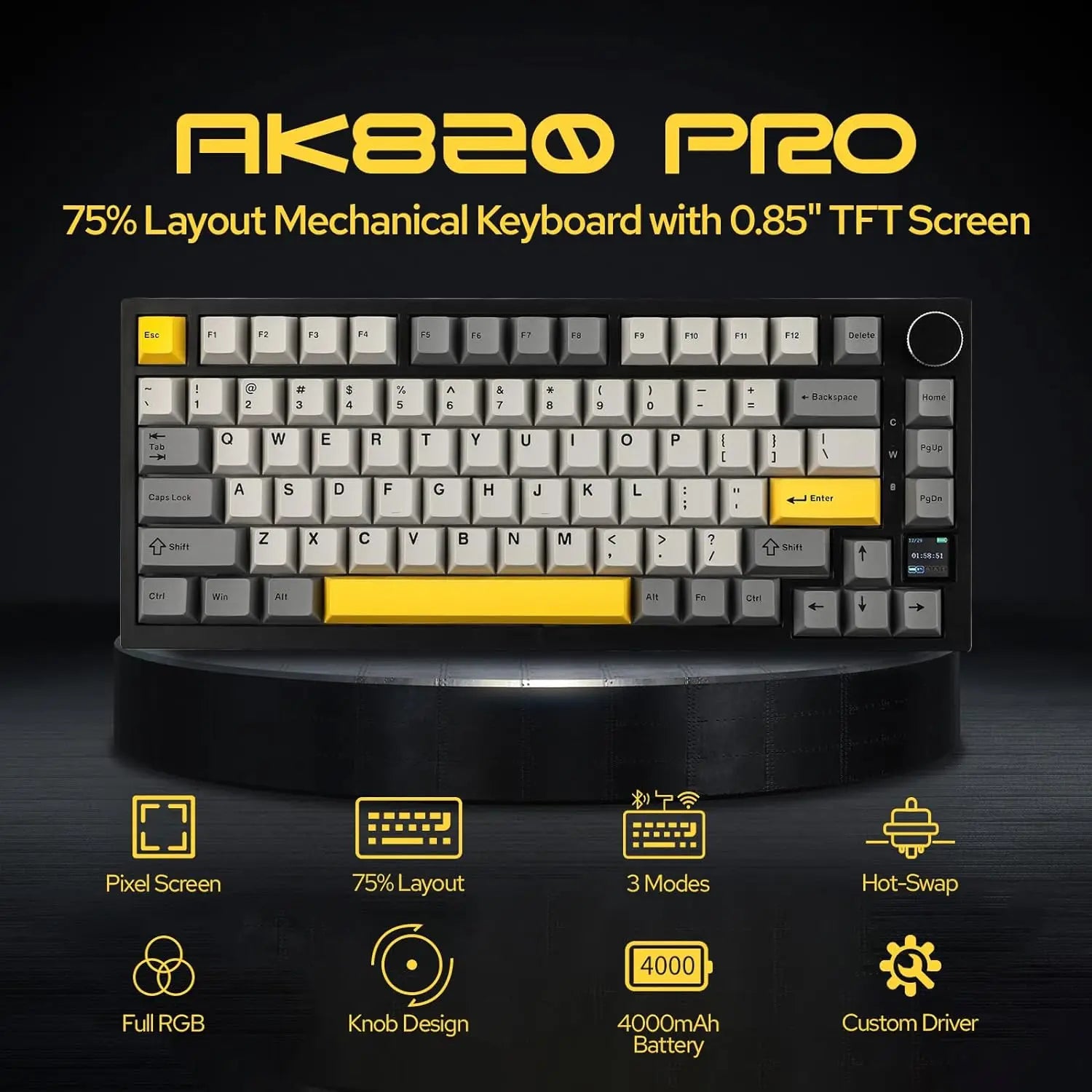 Ajazz AK820/AK820Pro gaming mechanical keyboard Bluetooth