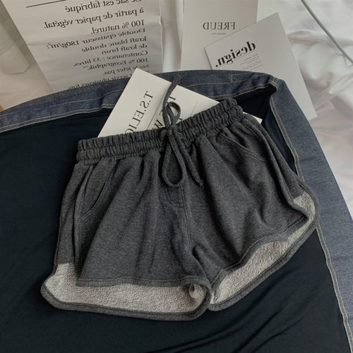 Summer Loose Shorts Women Fashion Casual Fitness Shorts Ladies Grey