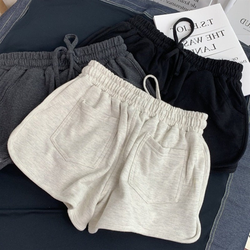 Summer Loose Shorts Women Fashion Casual Fitness Shorts Ladies Grey